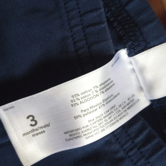 carter's basic navy blue stretch cotton leggings 3 months baby girl - Picture 4 of 5